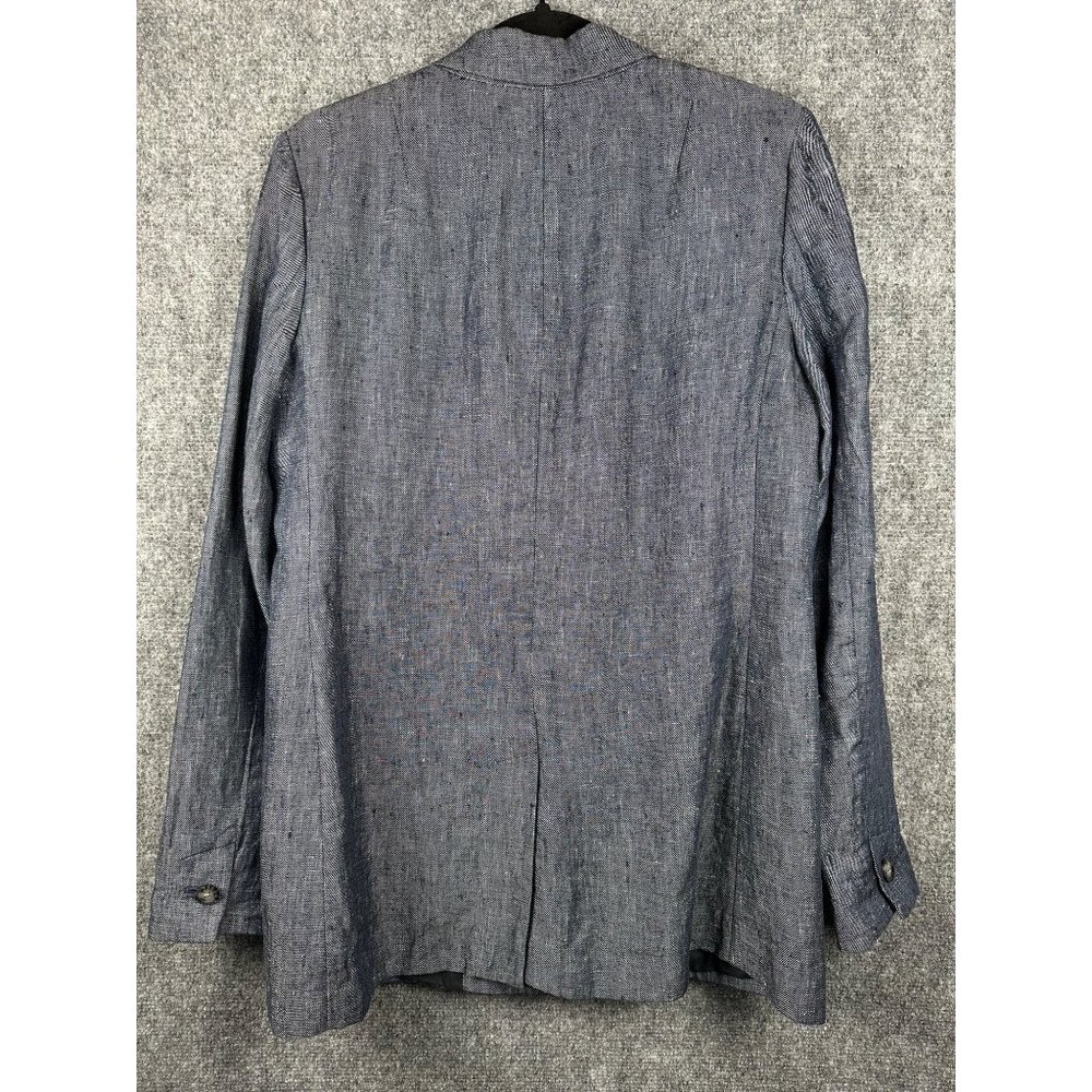 BANANA REPUBLIC Womens Chambray 100% Linen Boyfriend Blazer Size 6 Blue - Picture 3 of 7
